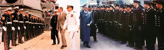 Bush on battleship & Hitler on battleship